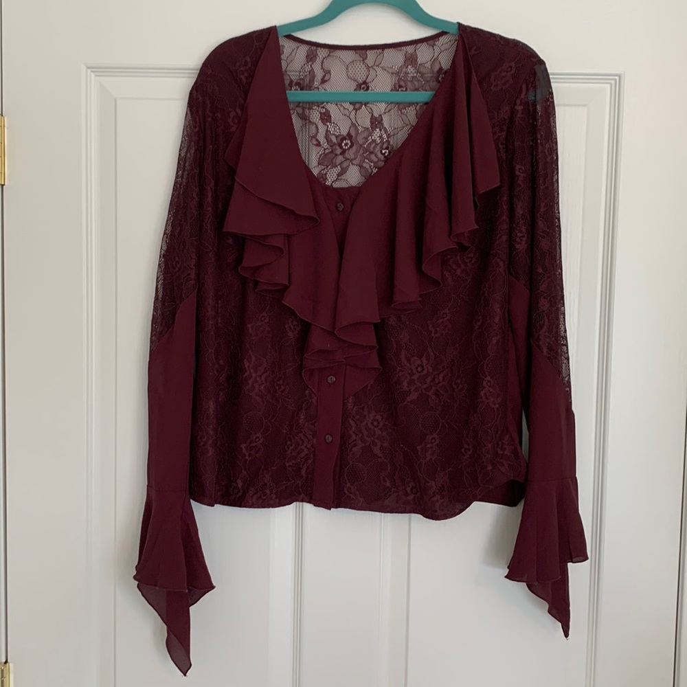 Gorgeous Venus Burgandy Blouse